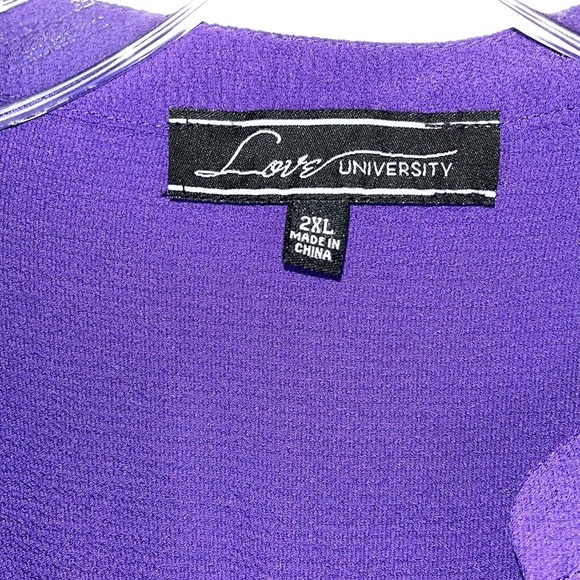 Love University roll tab sleeve v neck tunic Sz 2XL - Picture 6 of 11